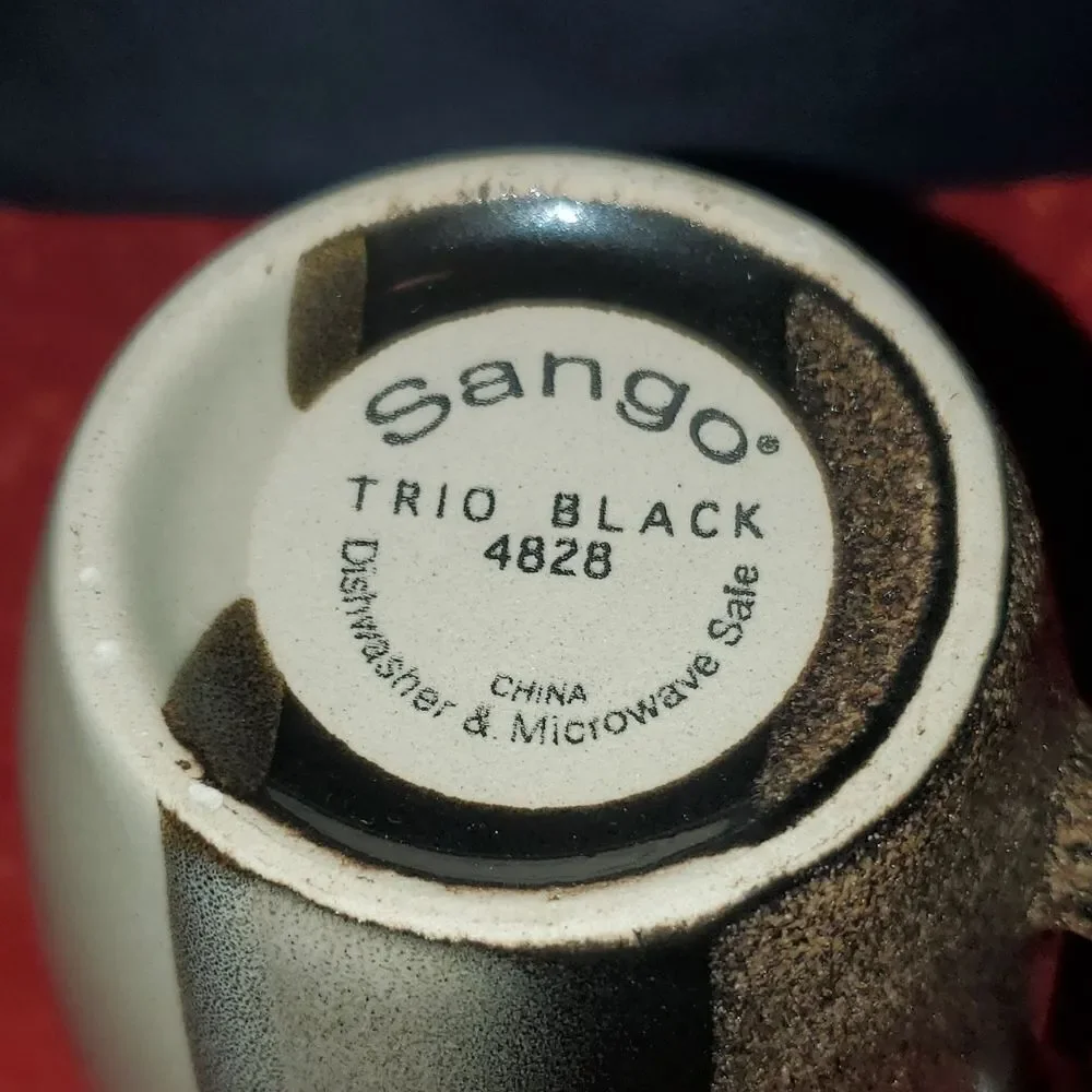 Sango 4828 Tri Black Cup Mug 12 oz